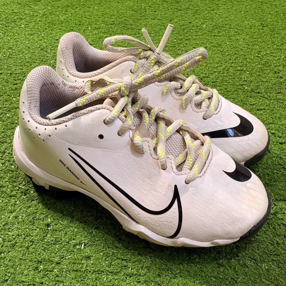Nike Hyperdiamond 4 Keystone Kids Softball Cleats Toddler 11C White Swoosh